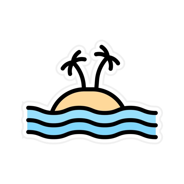 Obraz wektorowy ikony Palm Island Może być używany dla Beach Resort