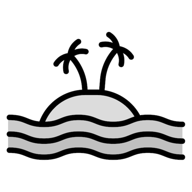 Obraz wektorowy ikony Palm Island Może być używany dla Beach Resort