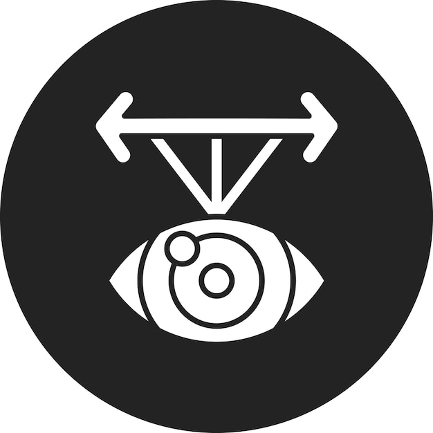 Obraz wektorowy ikony pola wizualnego może być używany dla optometrysty