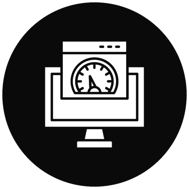 Obraz wektorowy ikony prędkości strony może być używany do SEO i SEM