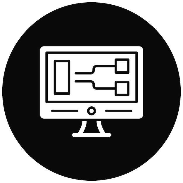 Obraz wektorowy ikony programowania wizualnego może być używany dla No Code