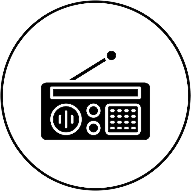 Obraz wektorowy ikony radiowej może być używany do komunikacji i mediów