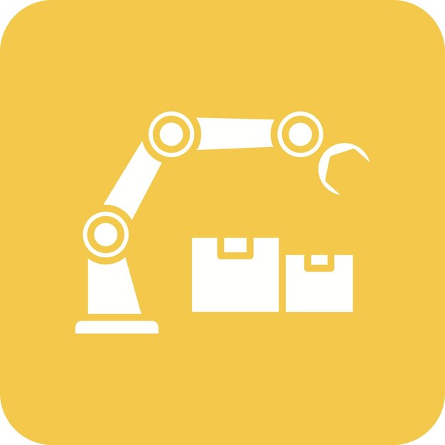 Obraz Wektorowy Ikony Ramienia Robota Może Być Używany W Procesie Przemysłowym