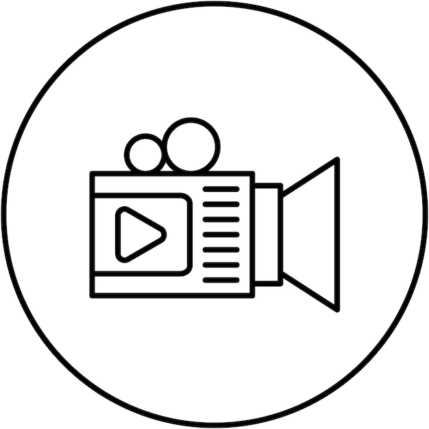 Obraz Wektorowy Ikony Rejestratora Wideo Może Być Używany Do Komunikacji I Mediów