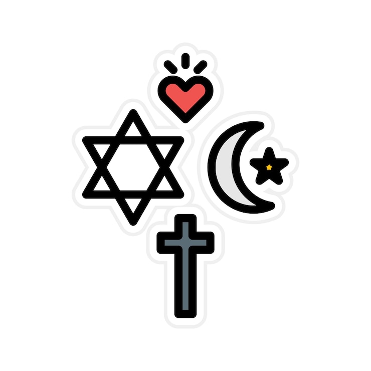 Wektor obraz wektorowy ikony religijnych przekonań może być używany dla generation gap