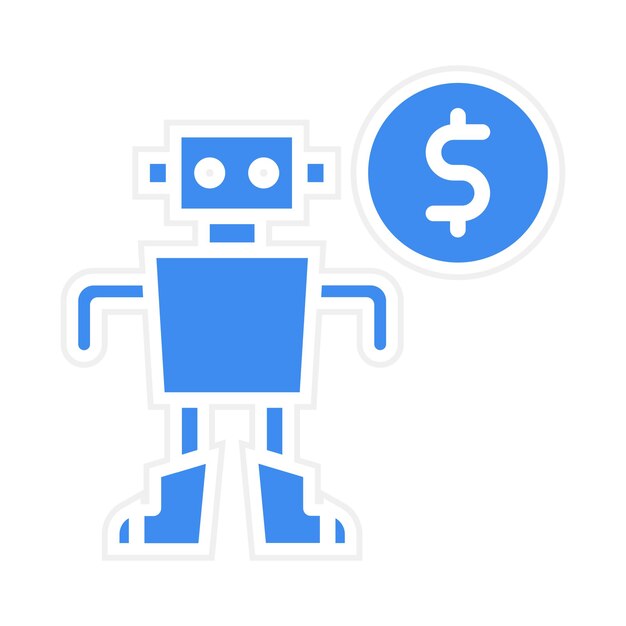 Obraz wektorowy ikony robota może być używany do robotyki