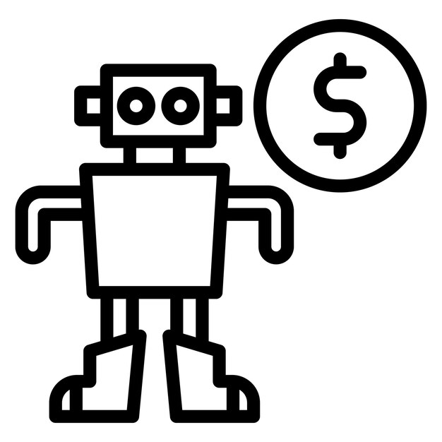 Obraz wektorowy ikony robota może być używany do robotyki