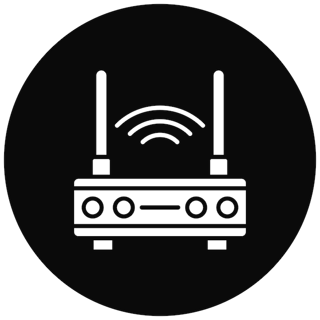 Obraz wektorowy ikony routerów Wi-Fi może być używany w Smart City