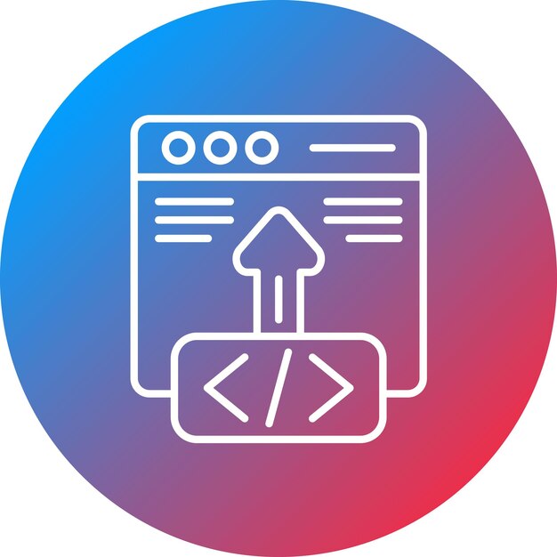Obraz wektorowy ikony rozmieszczenia kodu Może być używany do programowania komputerowego