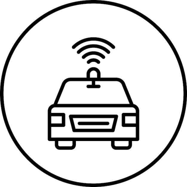 Obraz wektorowy ikony samochodu bez kierowcy może być używany w Cyberpunk