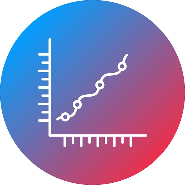 Obraz wektorowy ikony Scatter Marked With Smooth Lines może być używany do infografiki