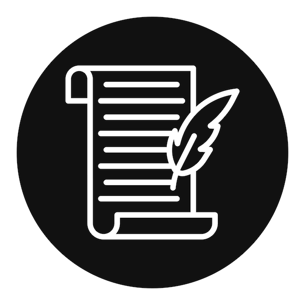Obraz wektorowy ikony Scroll i Quill może być używany na islamski Nowy Rok