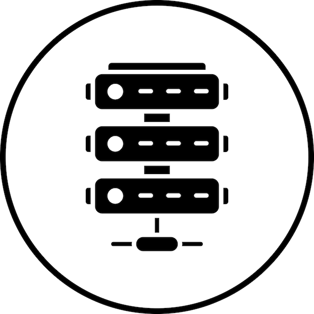 Obraz wektorowy ikony serwera może być używany do hostingu internetowego