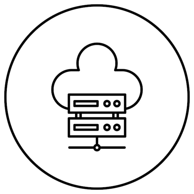 Obraz wektorowy ikony serwera online może być używany do hostingu internetowego