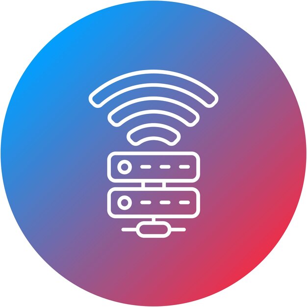 Obraz wektorowy ikony serwera Wi-Fi może być używany do hostingu internetowego