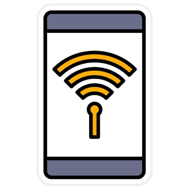 Plik wektorowy obraz wektorowy ikony sieci wi-fi może być używany dla mobilnego interfejsu użytkownika