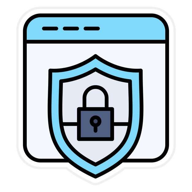 Obraz wektorowy ikony strony internetowej może być używany do bezpieczeństwa cybernetycznego