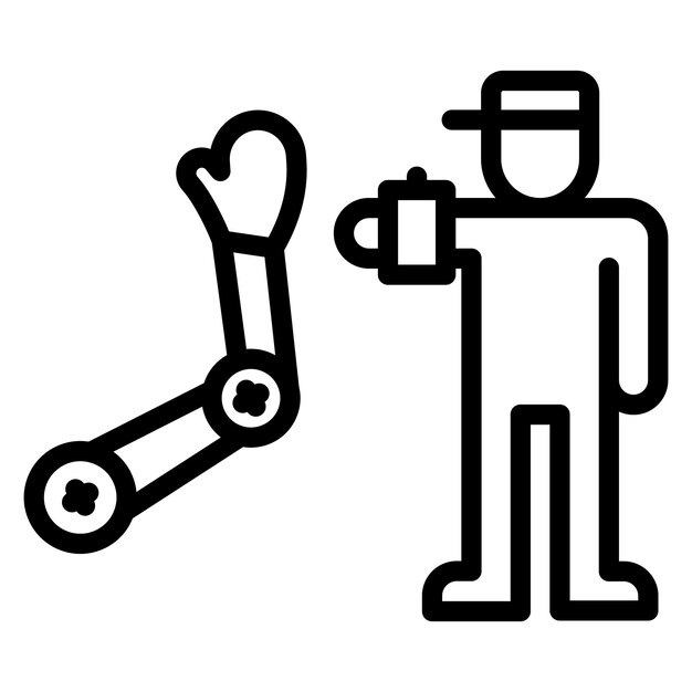 Obraz wektorowy ikony teleoperowanego robota może być używany do robotyki