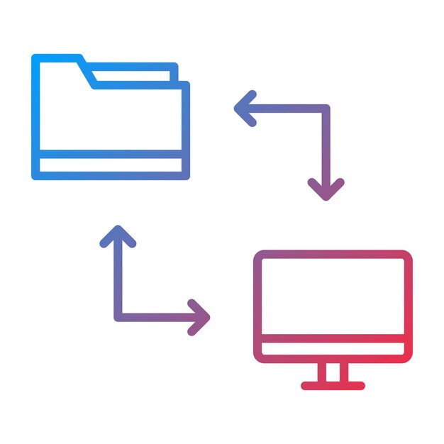 Plik wektorowy obraz wektorowy ikony transferu pliku online może być używany do kodowania i rozwoju