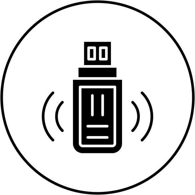 Obraz wektorowy ikony USB Wifi Może być używany do przetwarzania w chmurze