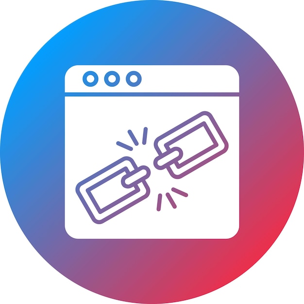 Obraz wektorowy ikony uszkodzonego linku może być używany do marketingu internetowego
