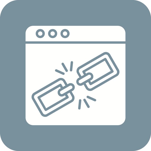 Obraz wektorowy ikony uszkodzonego linku może być używany do marketingu internetowego
