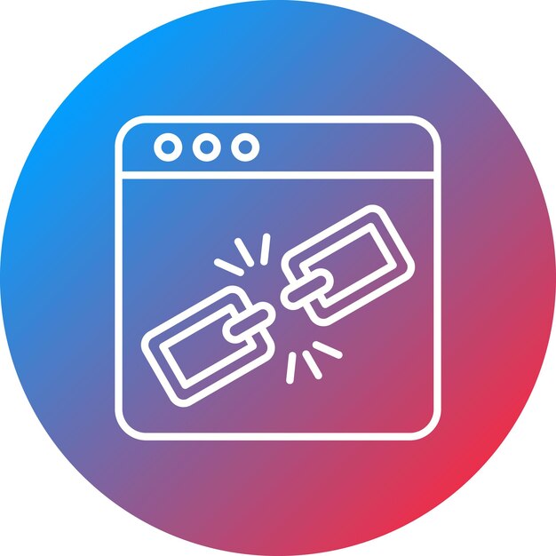 Obraz wektorowy ikony uszkodzonego linku może być używany do marketingu internetowego