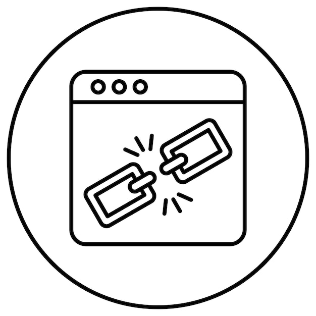 Obraz wektorowy ikony uszkodzonego linku może być używany do marketingu internetowego