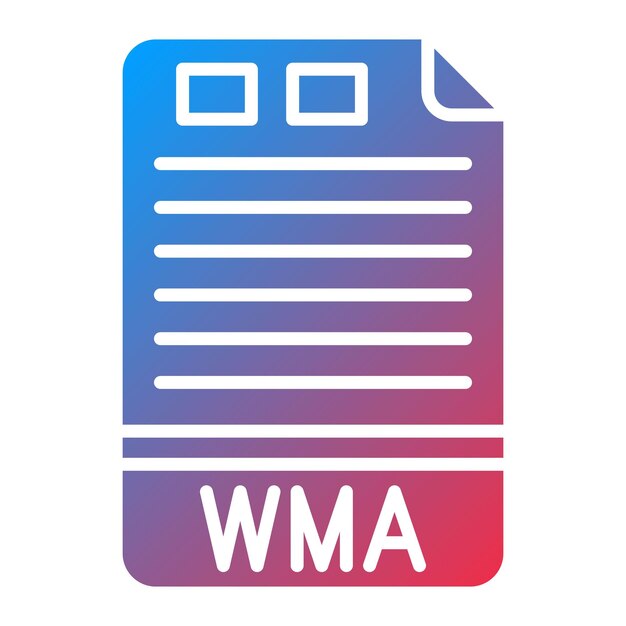 Obraz wektorowy ikony WMA może być używany dla formatów plików