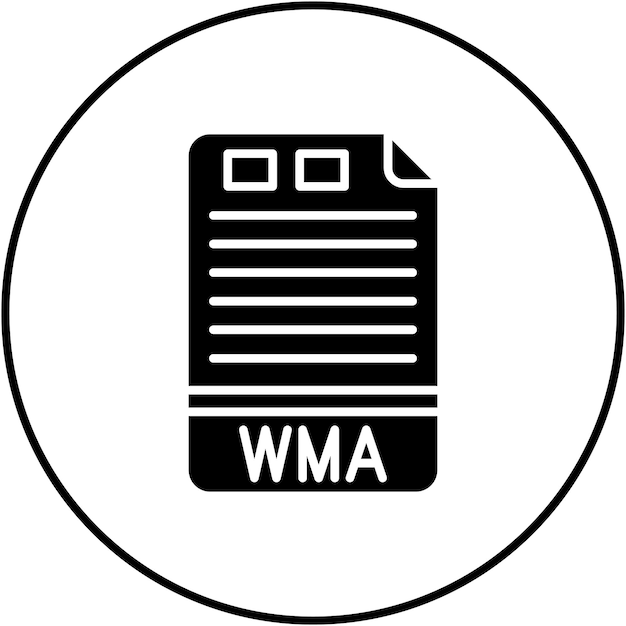Obraz wektorowy ikony WMA może być używany dla formatów plików