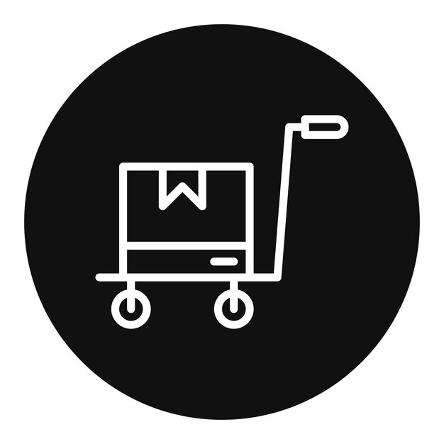 Obraz wektorowy ikony wózków ręcznych może być używany dla łańcucha dostaw