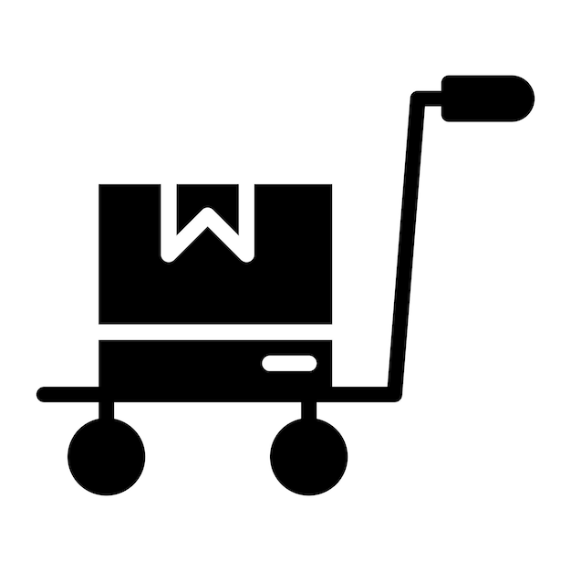 Obraz wektorowy ikony wózków ręcznych może być używany dla łańcucha dostaw