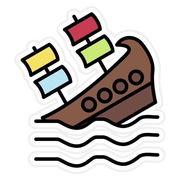 Obraz wektorowy ikony wraku może być używany dla Pirate