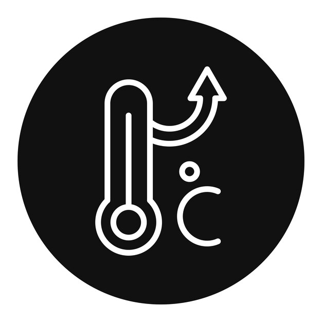 Obraz wektorowy ikony wzrostu temperatury może być używany do globalnego ocieplenia
