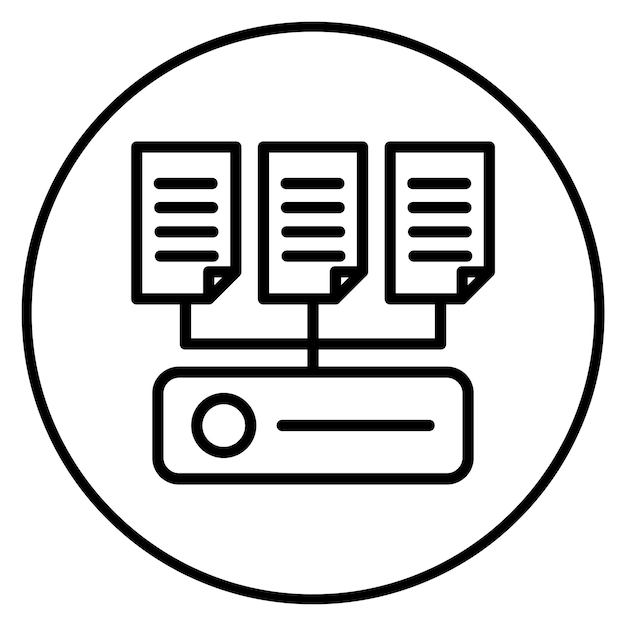 Obraz wektorowy ikony zbioru danych może być używany w Data Science
