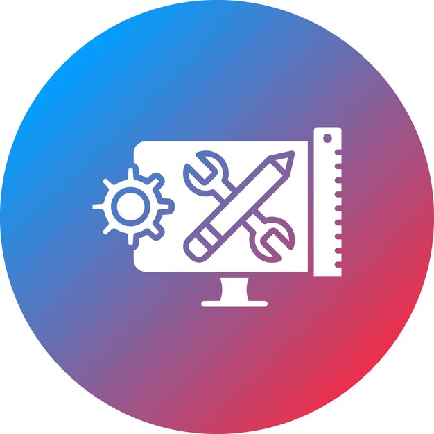 Obraz wektorowy ikony zestawu narzędzi może być używany do programowania komputerowego