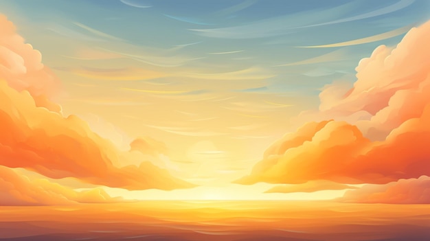 Plik wektorowy obraz zachodu słońca z chmurami i zachodzeniem słońca