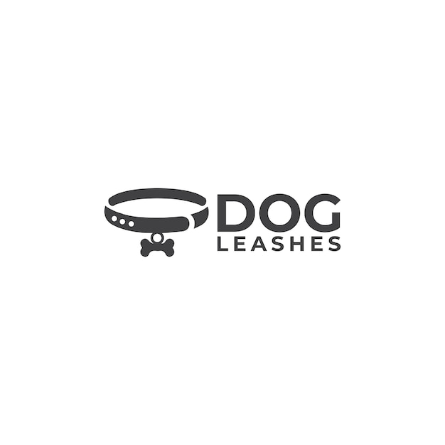 Obroża Dla Psa I Kości Koncepcja Wektor Logo