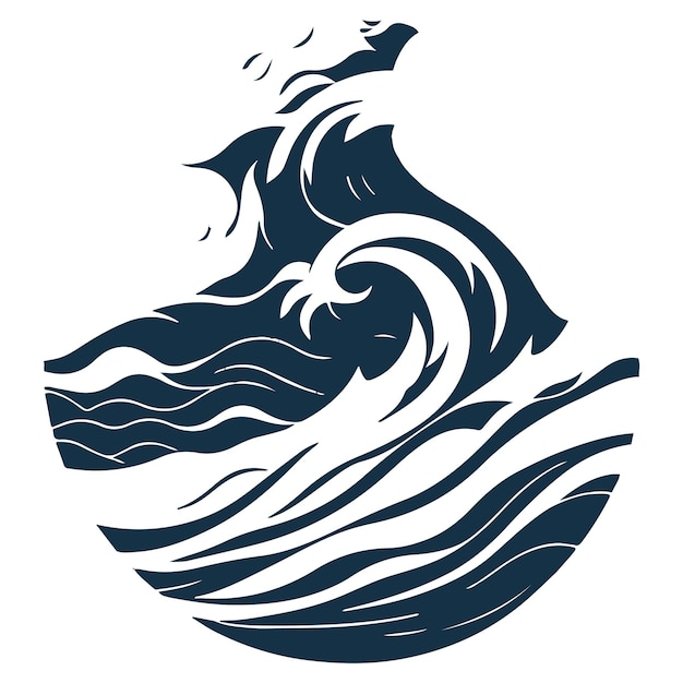 Ocean Logo Z Ilustracji Wektorowych Fali