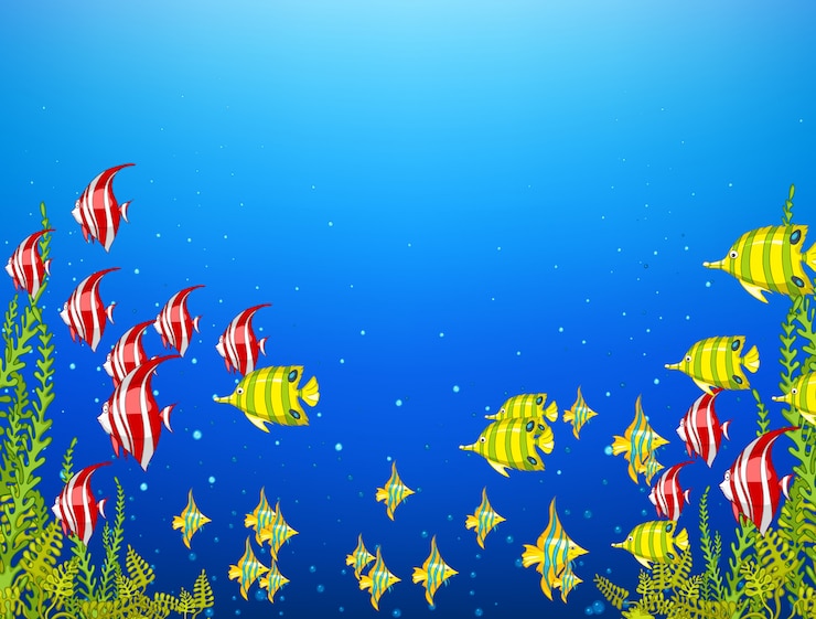 Wektor ocean podwodny świat