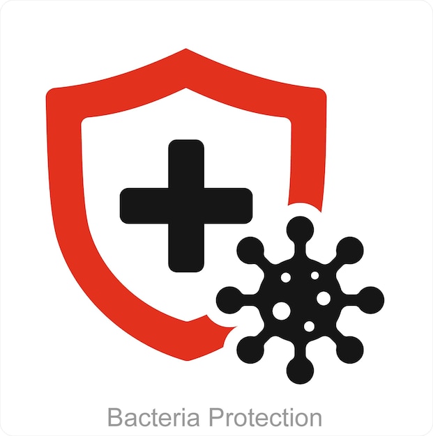 Plik wektorowy ochrona przed bakteriami i koncepcja ikony ochrony