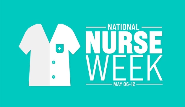 Plik wektorowy od 6 do 12 maja odbywa się narodowy tydzień pielęgniarek.