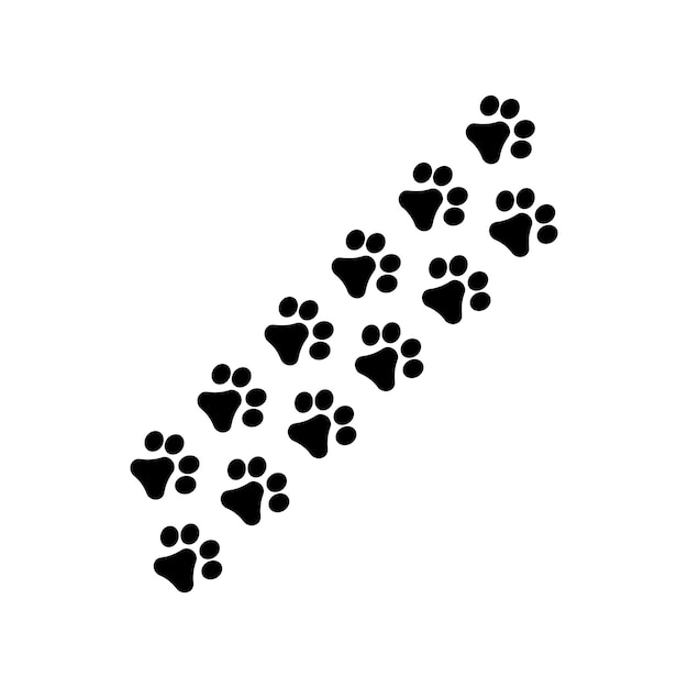 Plik wektorowy odcisk stopy kota ikona wektorowy szablon ilustracji projekt logo