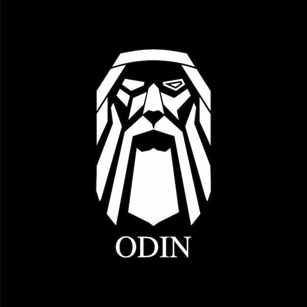 Odin Logo Design Legendarny Bóg Maskotka Wektor