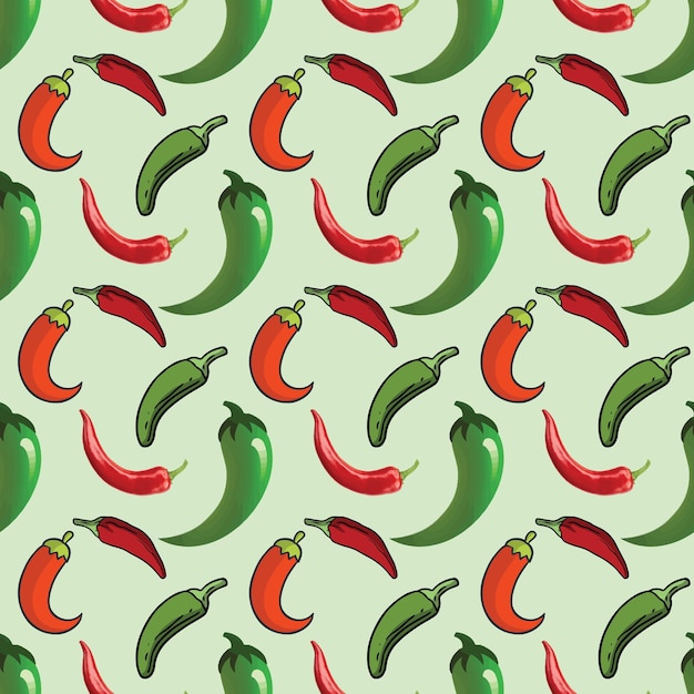 Odmiany pieprzu chili Bezszwodowa konstrukcja wektorowa