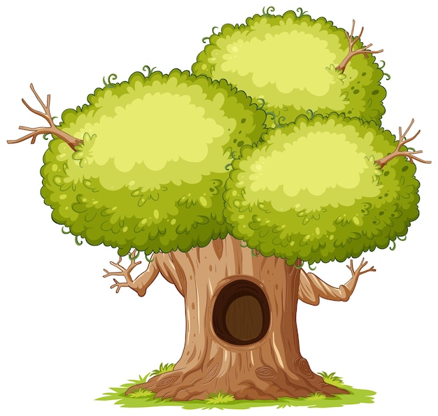 Plik wektorowy odosobniona prosta kreskówka drzewo