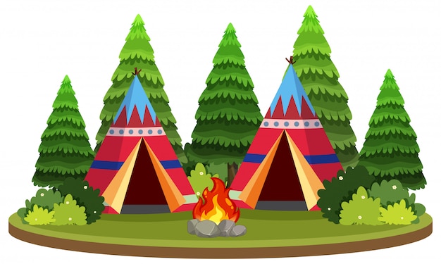 Odosobniony teepee w naturze