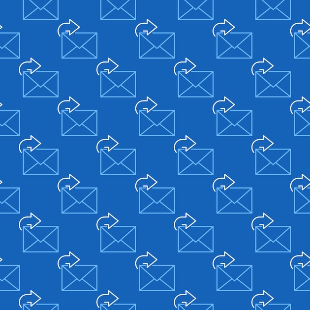 Plik wektorowy odpowiedź na wiadomość e-mail koncepcja niebieska linia bezszwowy wzór