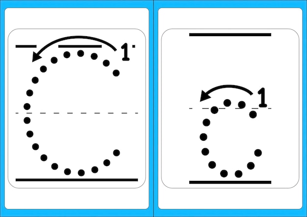 Plik wektorowy odręcznie rysowane arkusze kalkulacyjne od a do z do ćwiczenia kontroli pióra i pisma ręcznego dla dzieci
