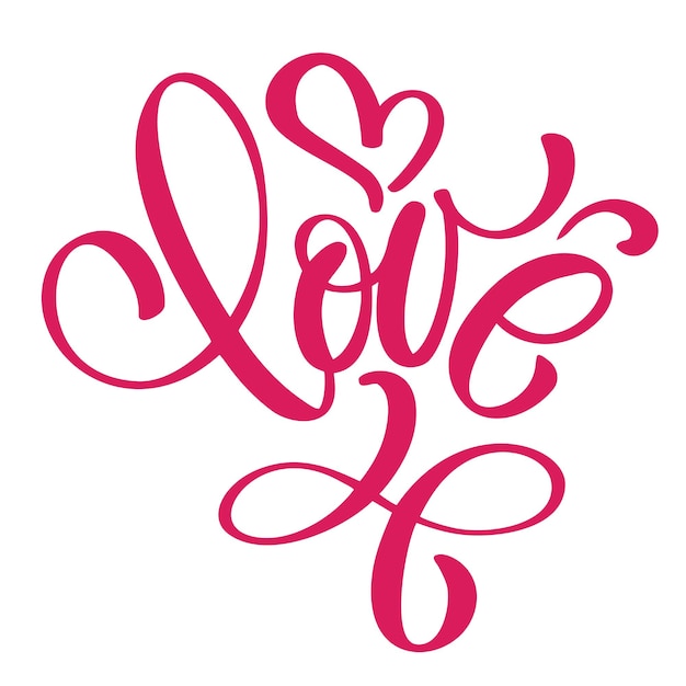 Plik wektorowy odręczny napis miłość i serce happy valentines day card romantyczny cytat na projekt kartki z życzeniami